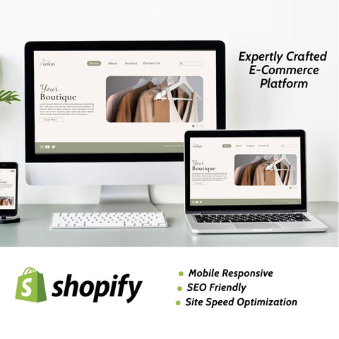 Shopify E - Commerce Website Design - Start - up Pack, Including Hosting and SSL Certificate - Quick Business Website